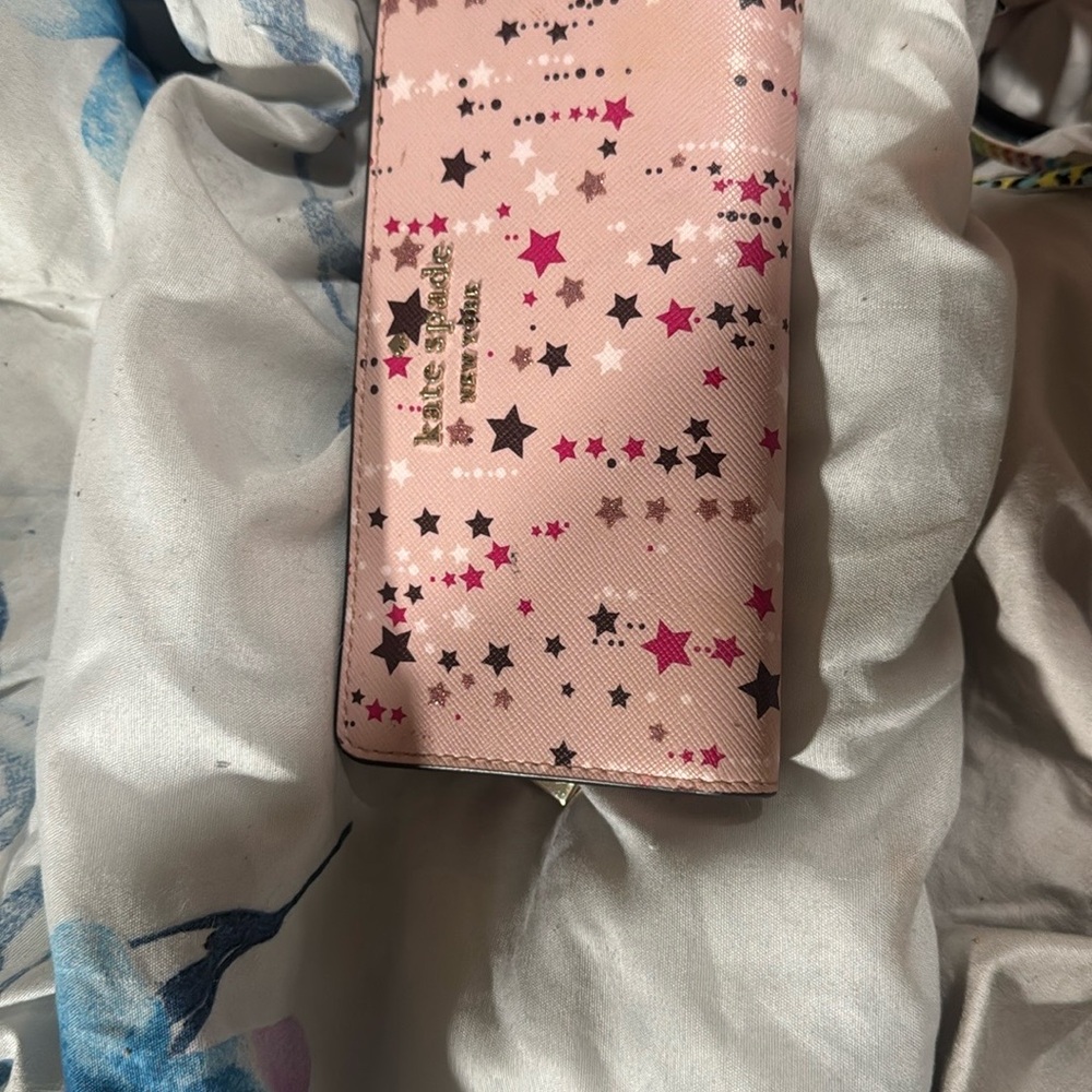 Kate Spade Pink and Black Starry Wallet